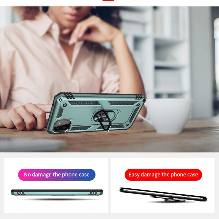 RING ARMOR Tvrdený kryt pre Samsung Galaxy A22 5G - zelený