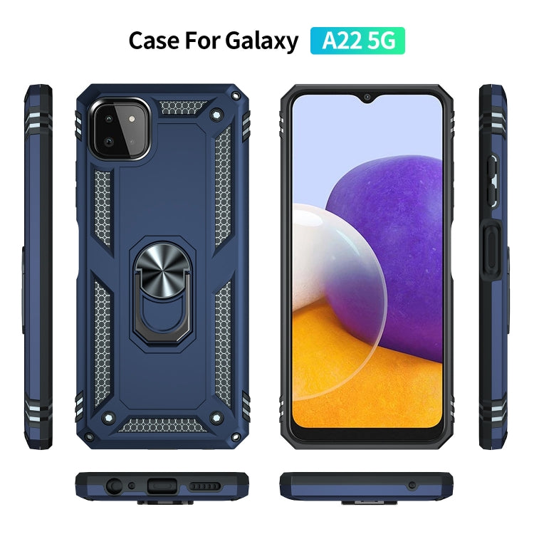 RING ARMOR Tvrdený kryt pre Samsung Galaxy A22 5G - modrý