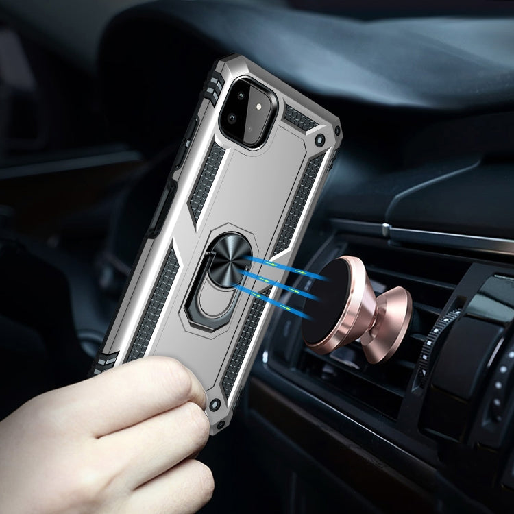 RING ARMOR Tvrdený kryt pre Samsung Galaxy A22 5G - sivý