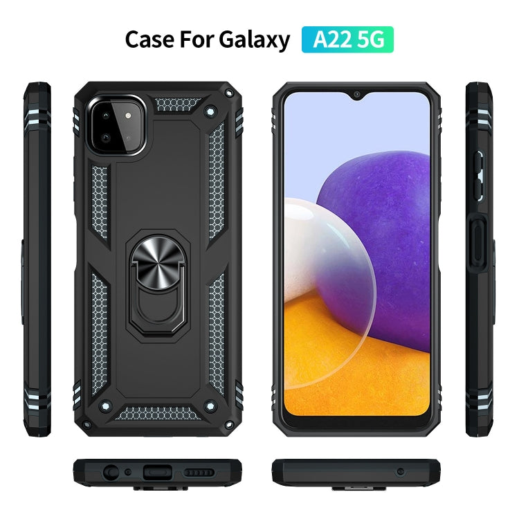 RING ARMOR Tvrdený kryt pre Samsung Galaxy A22 5G - čierny