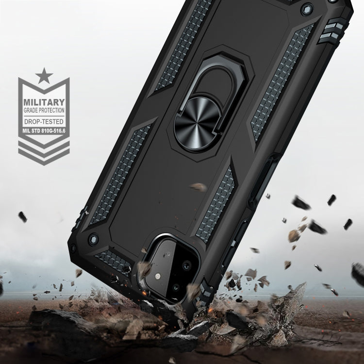 RING ARMOR Tvrdený kryt pre Samsung Galaxy A22 5G - čierny