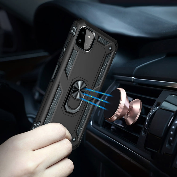 RING ARMOR Tvrdený kryt pre Samsung Galaxy A22 5G - čierny