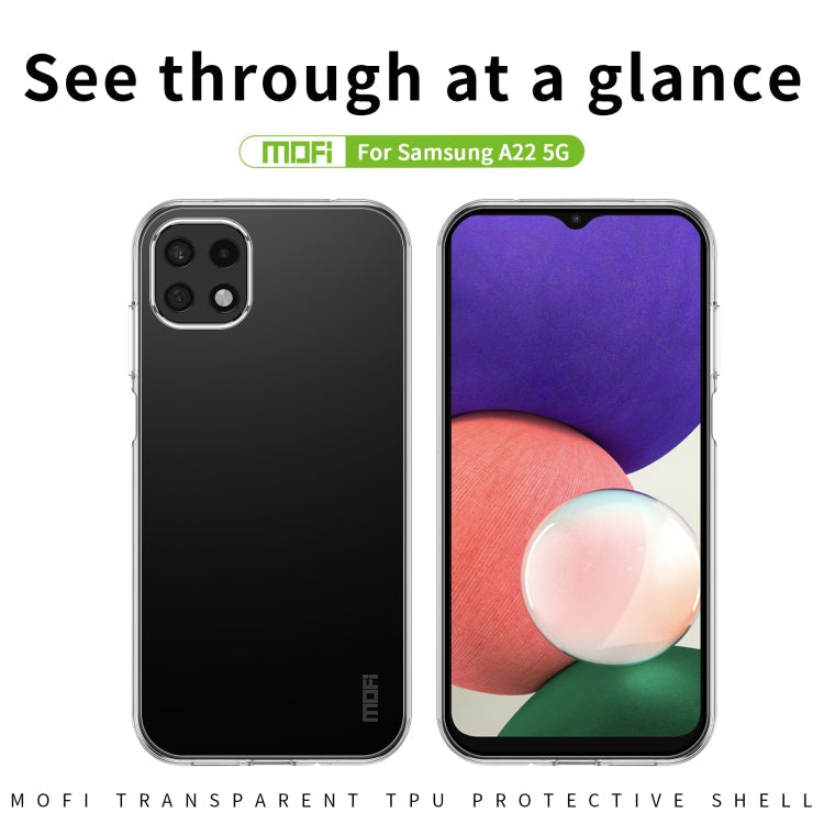 TRANSPARENTNÝ Silikónový obal pre Samsung Galaxy A22 5G - priesvitný