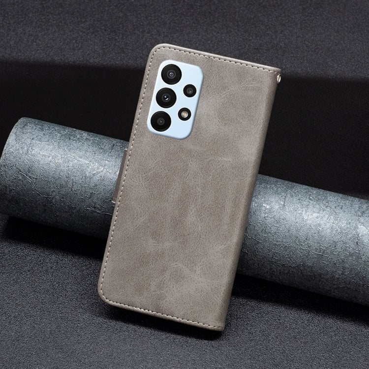 LAMBSKIN Knižkové puzdro pre Samsung Galaxy A23 / A23 5G - sivé