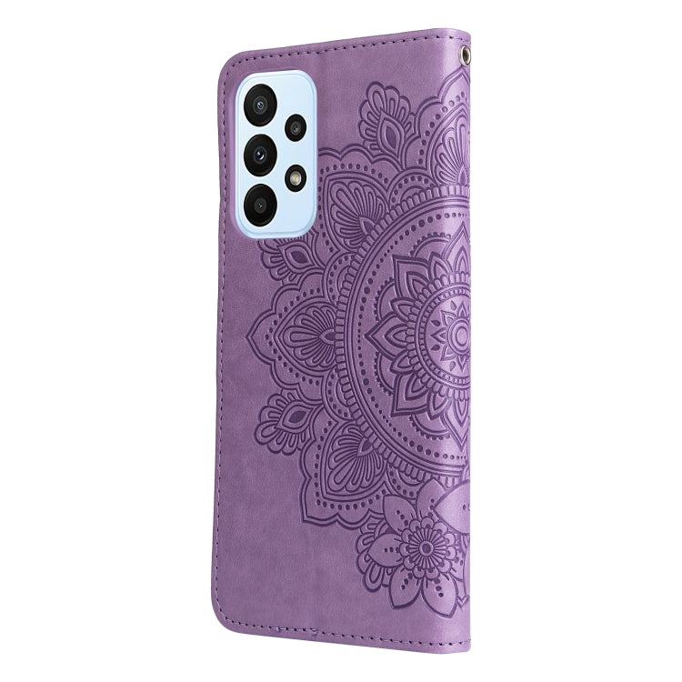 FLOWER Knižkové puzdro pre Samsung Galaxy A23 / A23 5G - fialové