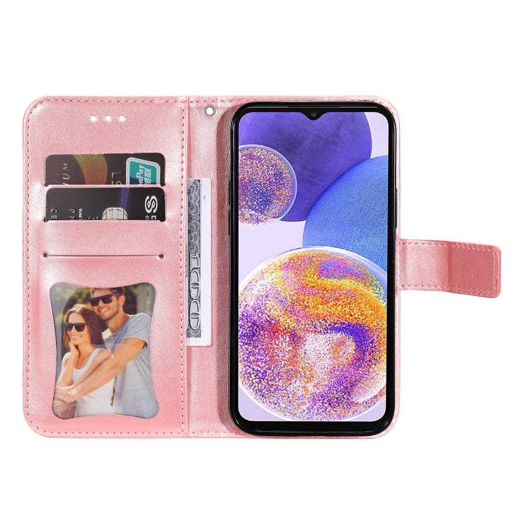 FLOWER Knižkové puzdro pre Samsung Galaxy A23 / A23 5G - ružové