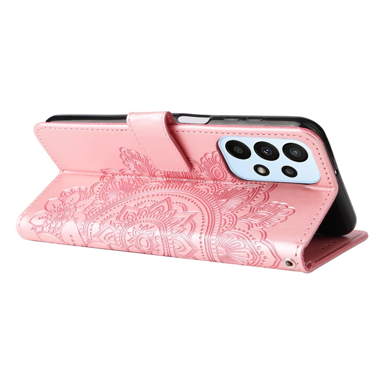 FLOWER Knižkové puzdro pre Samsung Galaxy A23 / A23 5G - ružové