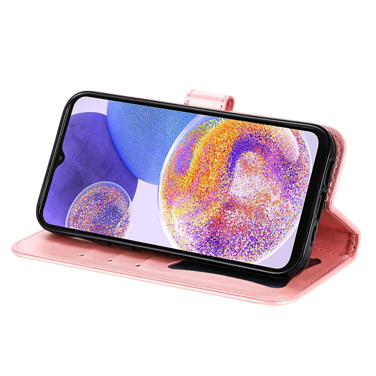 FLOWER Knižkové puzdro pre Samsung Galaxy A23 / A23 5G - ružové