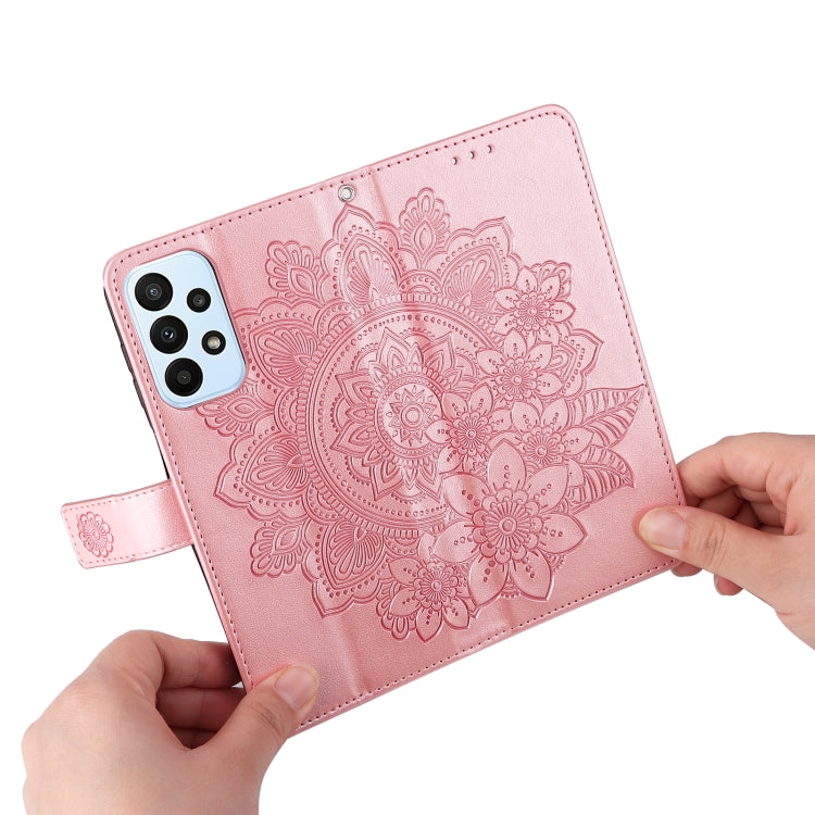 FLOWER Knižkové puzdro pre Samsung Galaxy A23 / A23 5G - ružové