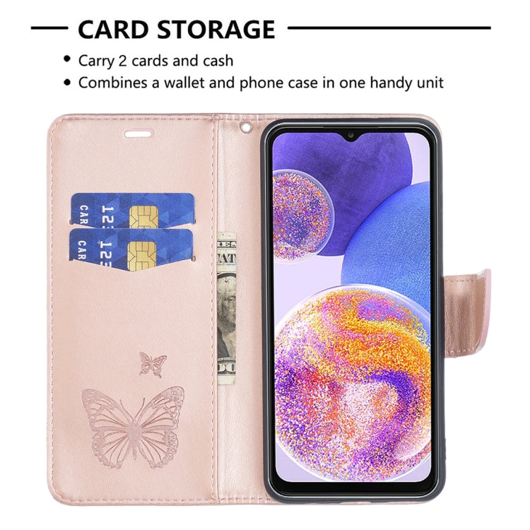 BUTTERFLY Knižkové puzdro pre Samsung Galaxy A23 / A23 5G - ružové