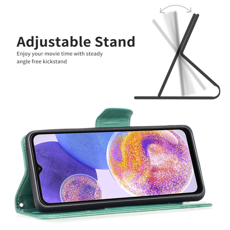 BUTTERFLY Knižkové puzdro pre Samsung Galaxy A23 / A23 5G - zelené