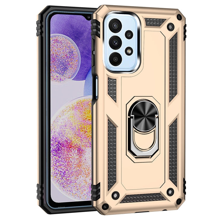 RING ARMOR Tvrdený kryt pre Samsung Galaxy A23 / A23 5G - zlatý