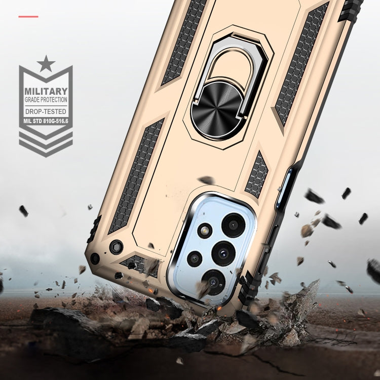 RING ARMOR Tvrdený kryt pre Samsung Galaxy A23 / A23 5G - zlatý