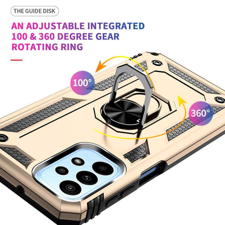 RING ARMOR Tvrdený kryt pre Samsung Galaxy A23 / A23 5G - zlatý