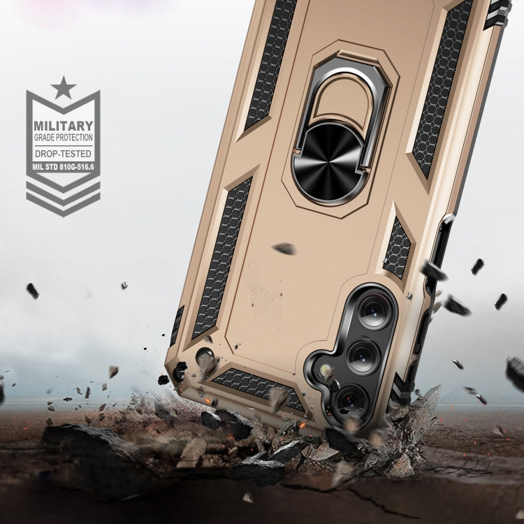 RING ARMOR Tvrdený kryt pre Samsung Galaxy A25 5G - zlatý