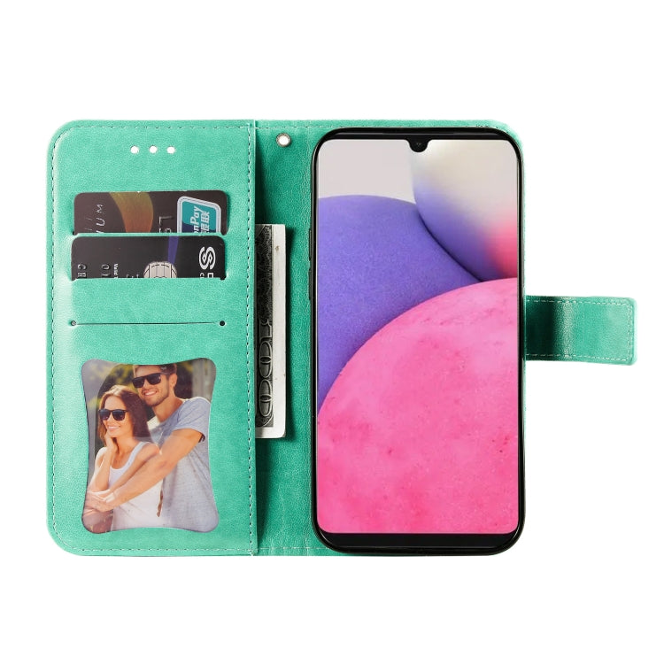 FLOWER Knižkové puzdro pre Samsung Galaxy A33 5G - zelené