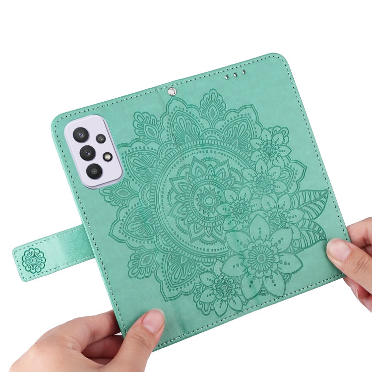 FLOWER Knižkové puzdro pre Samsung Galaxy A33 5G - zelené