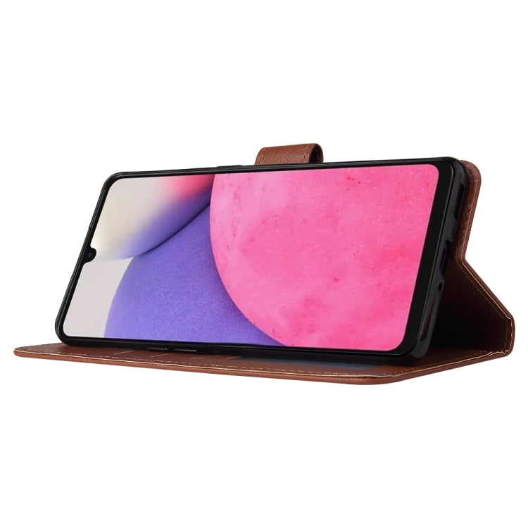 SOLID Knižkové puzdro pre Samsung Galaxy A33 5G - tmavo hnedé