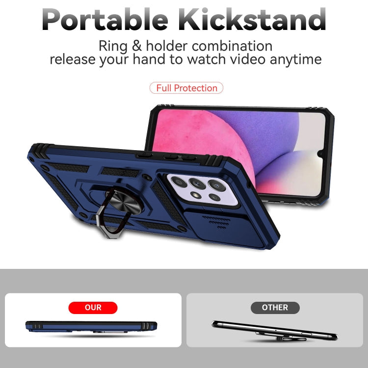 SLIDING Tvrdený kryt pre Samsung Galaxy A33 5G - modrý