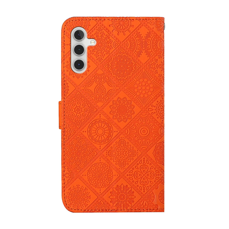 FLOWER Knižkové puzdro pre Samsung Galaxy A34 5G - oranžové