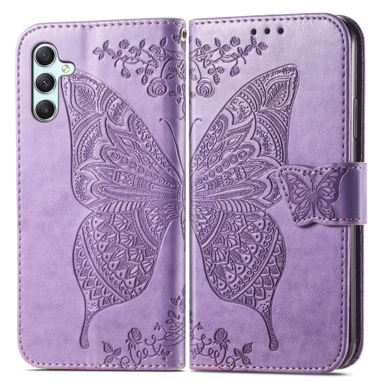 FLOWER Knižkové puzdro pre Samsung Galaxy A34 5G - fialové