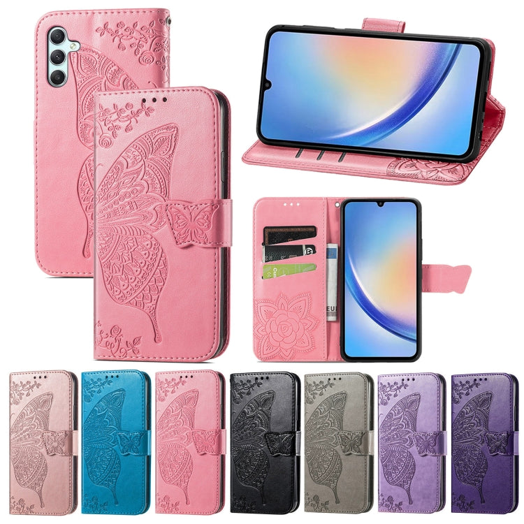 FLOWER Knižkové puzdro pre Samsung Galaxy A34 5G - fialové