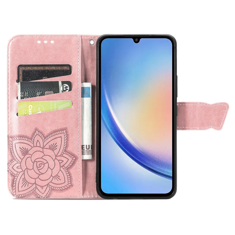 FLOWER Knižkové puzdro pre Samsung Galaxy A34 5G - ružové