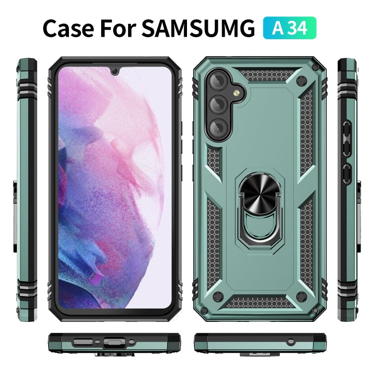 RING ARMOR Tvrdený kryt pre Samsung Galaxy A34 5G - zelený
