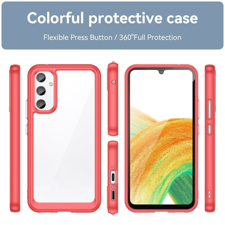 ACRYLIC Zadný kryt pre Samsung Galaxy A34 5G - červený