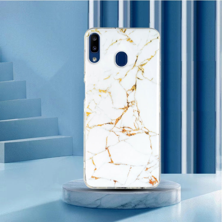 MARBLE Zadný kryt pre Samsung Galaxy A40 - biely