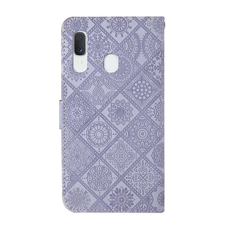 FLOWER Knižkové puzdro pre Samsung Galaxy A40 - fialové