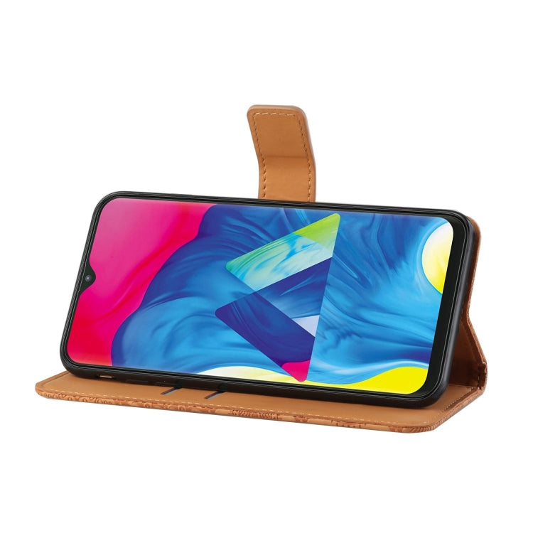 FLOWER Knižkové puzdro pre Samsung Galaxy A40 - hnedé