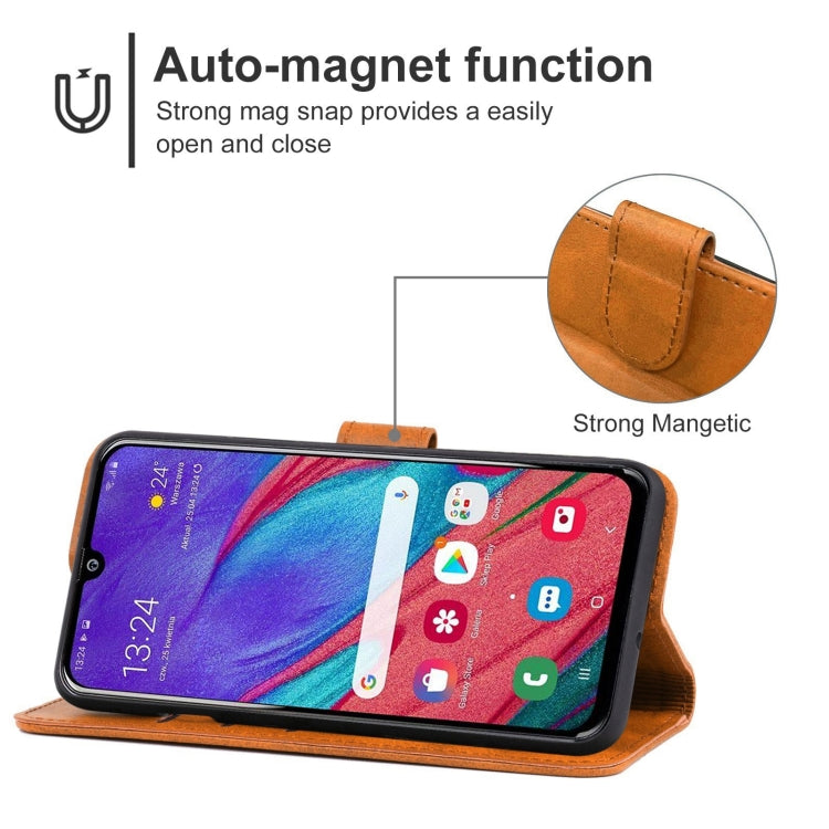 SOLID Knižkové puzdro pre Samsung Galaxy A40 - hnedé