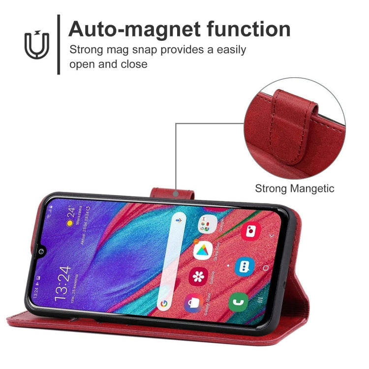 SOLID Knižkové puzdro pre Samsung Galaxy A40 - červené