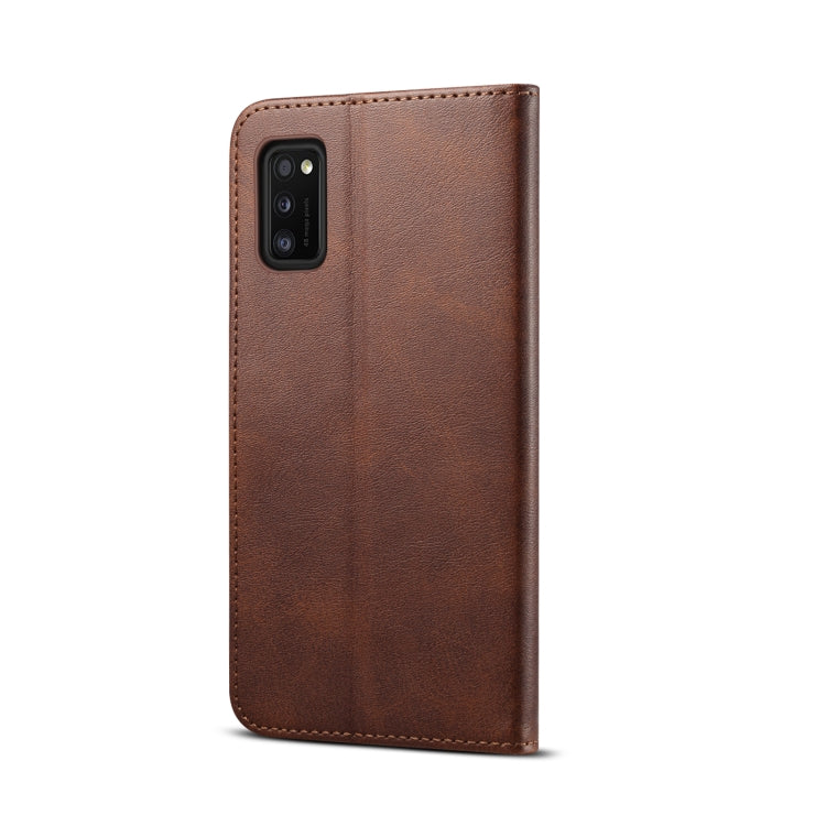 GUSSIM Knižkové puzdro pre Samsung Galaxy A41 - tmavo hnedé