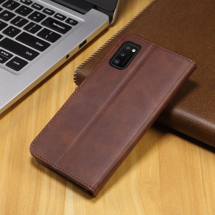 GUSSIM Knižkové puzdro pre Samsung Galaxy A41 - tmavo hnedé