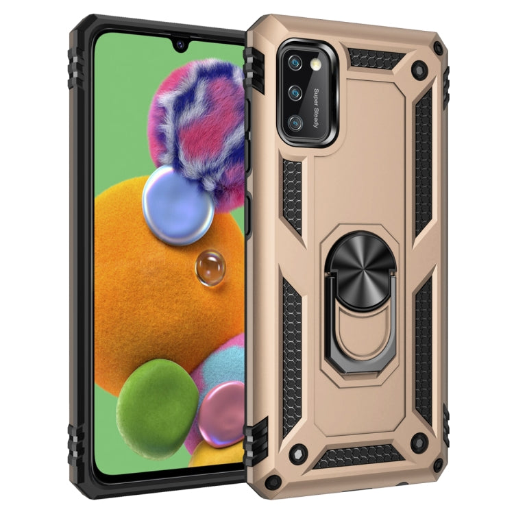 RING ARMOR Tvrdený kryt pre Samsung Galaxy A41 - zlatý
