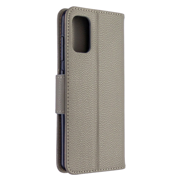 LAMBSKIN Knižkové puzdro pre Samsung Galaxy A41 - sivé