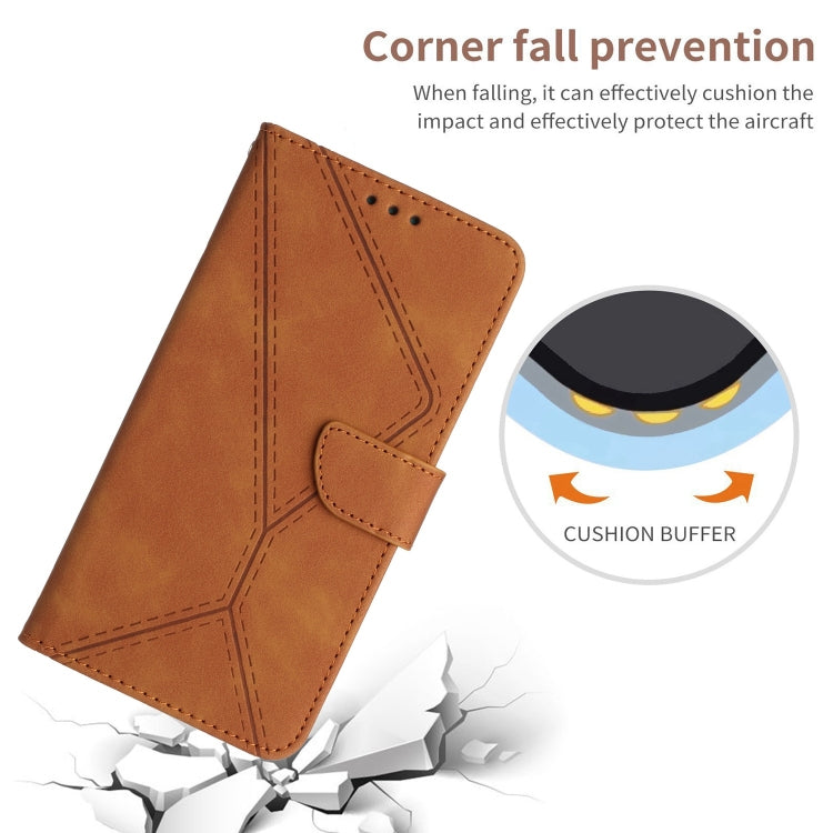STITCHING Knižkové puzdro pre Samsung Galaxy S20 Plus - hnedé