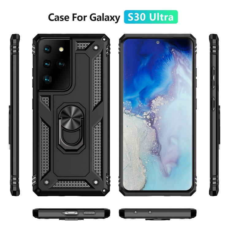 RING ARMOR Tvrdený kryt pre Samsung Galaxy S21 Ultra 5G - čierny