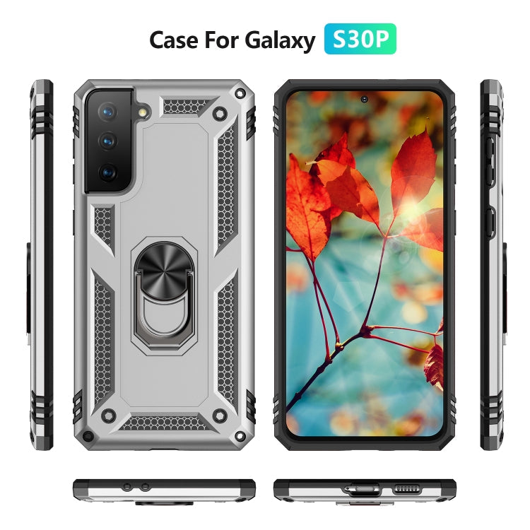 RING ARMOR Tvrdený kryt pre Samsung Galaxy S21 Plus 5G - sivý