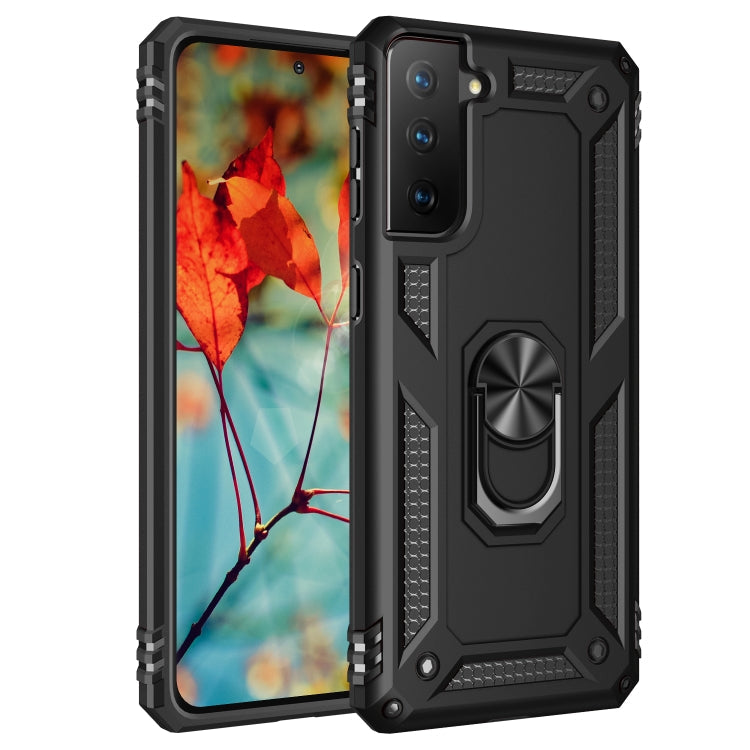 RING ARMOR Tvrdený kryt pre Samsung Galaxy S21 Plus 5G - čierny