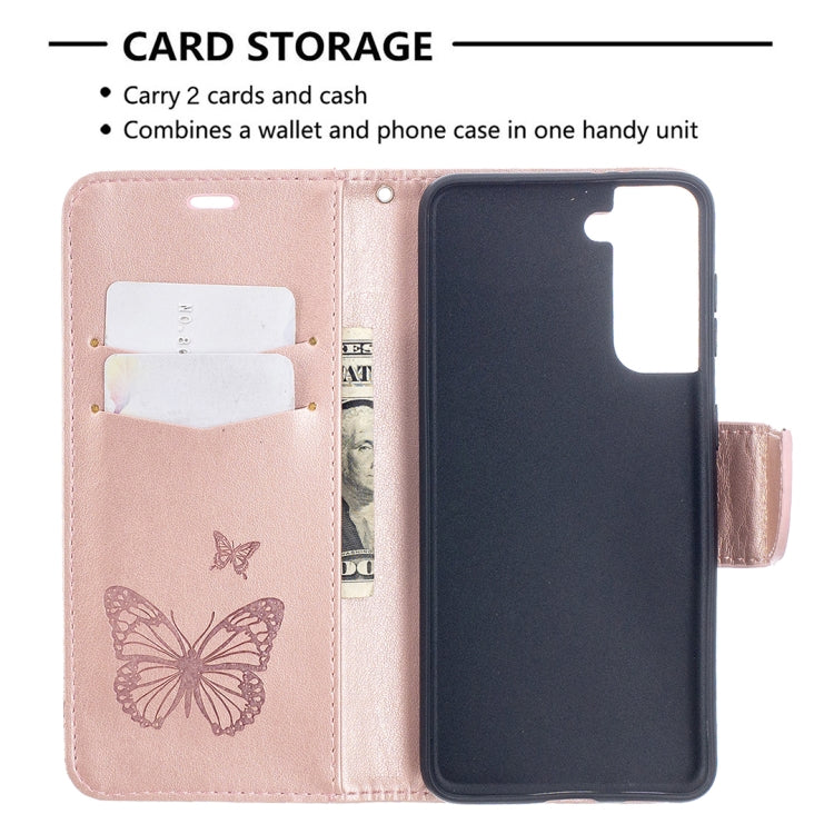 BUTTERFLY Knižkové puzdro pre Samsung Galaxy S21 5G - ružové
