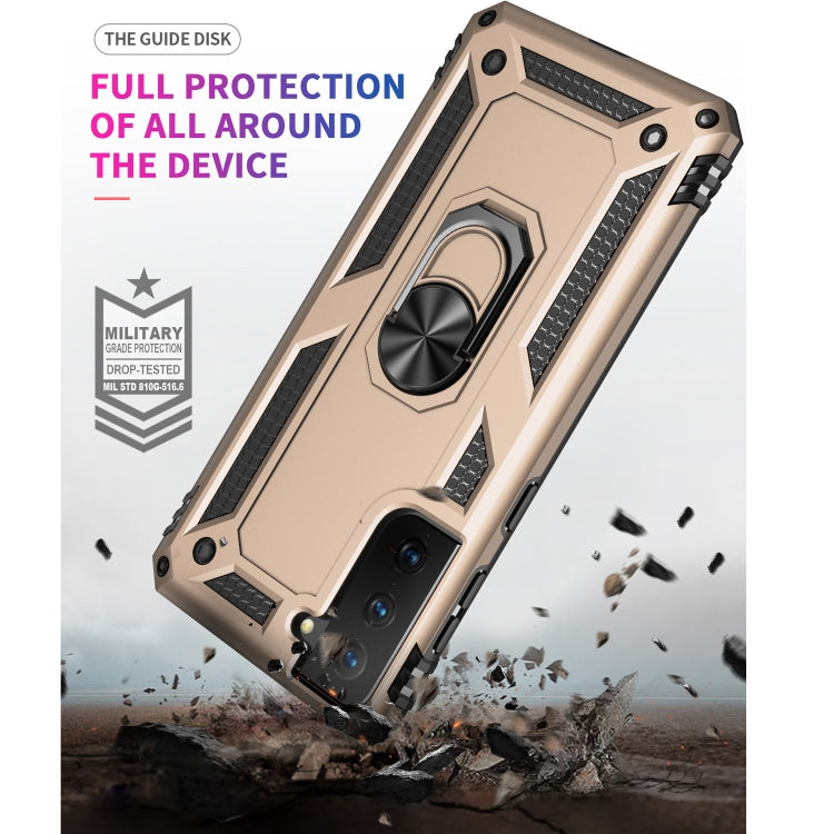 RING ARMOR Tvrdený kryt pre Samsung Galaxy S21 5G - zlatý