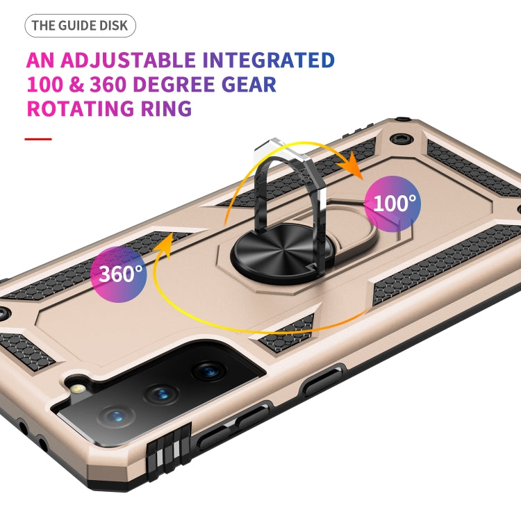 RING ARMOR Tvrdený kryt pre Samsung Galaxy S21 5G - zlatý