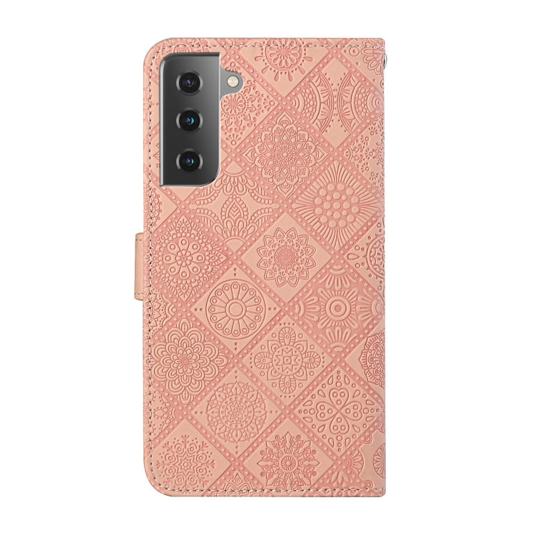 FLOWER Knižkové puzdro pre Samsung Galaxy S21 FE 5G - ružové