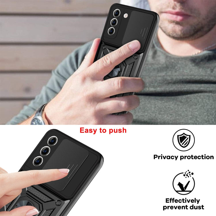 SLIDING Tvrdený kryt pre Samsung Galaxy S21 FE 5G - zelený