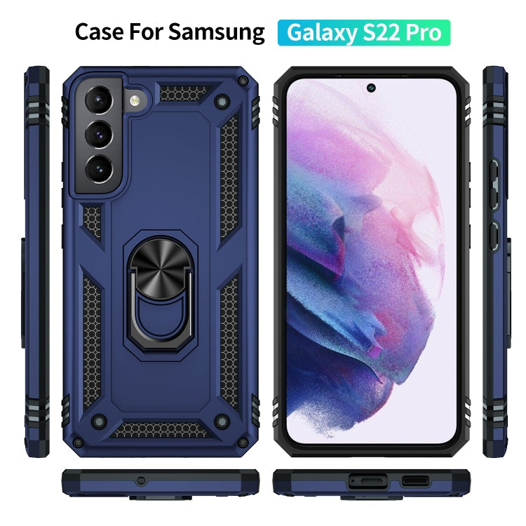 RING ARMOR Tvrdený kryt pre Samsung Galaxy S22 Plus 5G - modrý