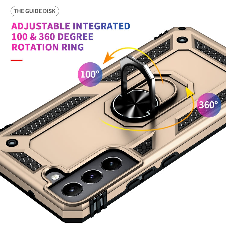 RING ARMOR Tvrdený kryt pre Samsung Galaxy S22 5G - zlatý