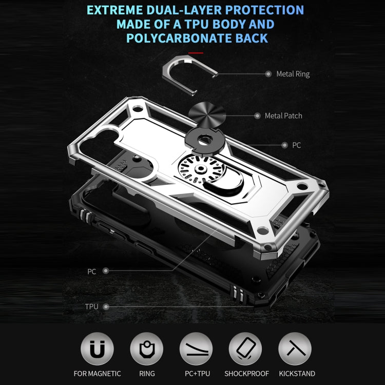 RING ARMOR Tvrdený kryt pre Samsung Galaxy S23 Plus 5G - sivý